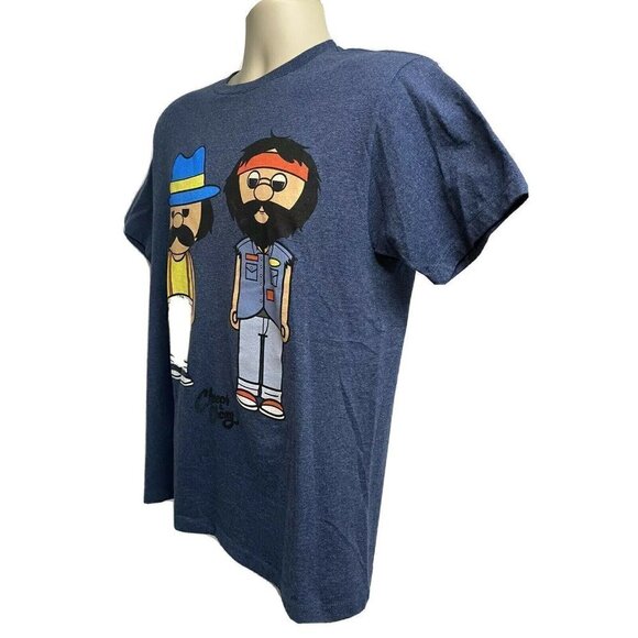 Cheech & Chong Blue Graphic SS T-Shirt Medium Stretch Lightweight Cotton Unisex - Picture 2 of 6